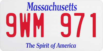MA license plate 9WM971