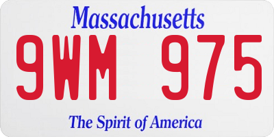 MA license plate 9WM975