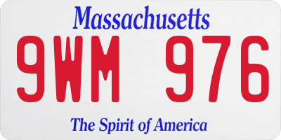 MA license plate 9WM976