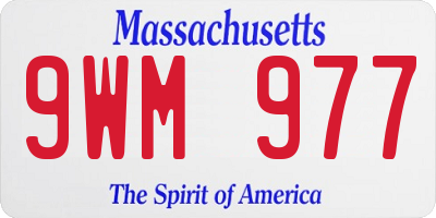 MA license plate 9WM977