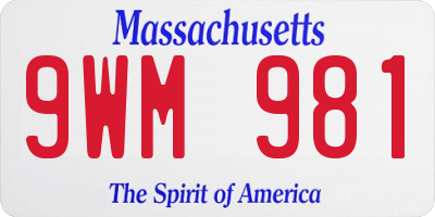 MA license plate 9WM981