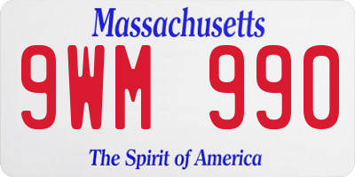 MA license plate 9WM990