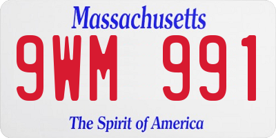 MA license plate 9WM991