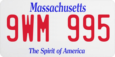 MA license plate 9WM995