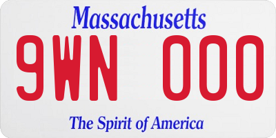 MA license plate 9WN000