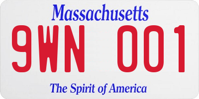 MA license plate 9WN001