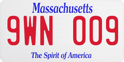 MA license plate 9WN009