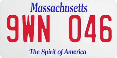 MA license plate 9WN046