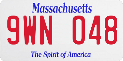 MA license plate 9WN048