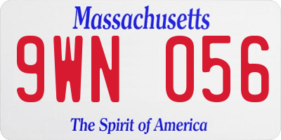 MA license plate 9WN056