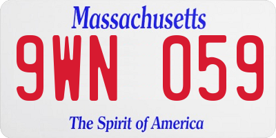 MA license plate 9WN059