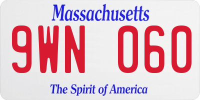 MA license plate 9WN060