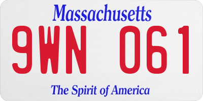 MA license plate 9WN061