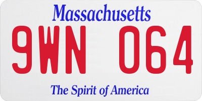 MA license plate 9WN064