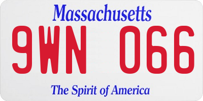 MA license plate 9WN066