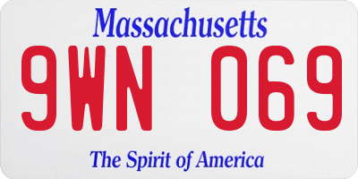 MA license plate 9WN069