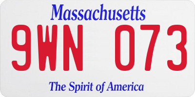 MA license plate 9WN073