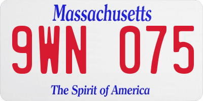 MA license plate 9WN075