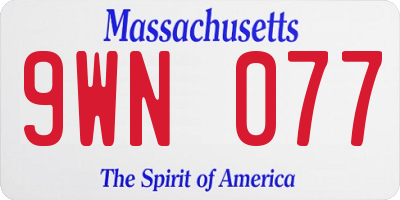 MA license plate 9WN077