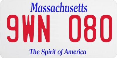 MA license plate 9WN080