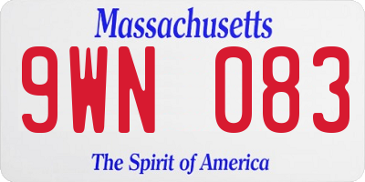 MA license plate 9WN083