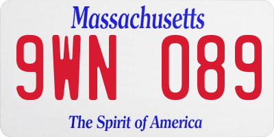 MA license plate 9WN089