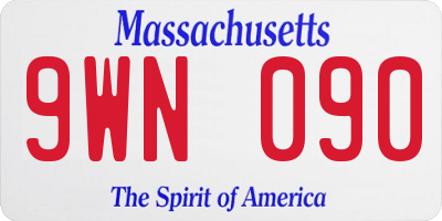 MA license plate 9WN090