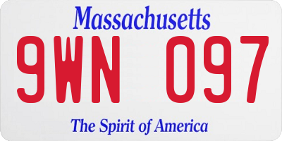 MA license plate 9WN097