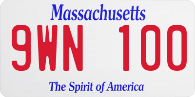 MA license plate 9WN100