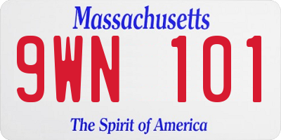 MA license plate 9WN101
