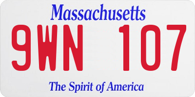 MA license plate 9WN107