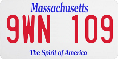 MA license plate 9WN109