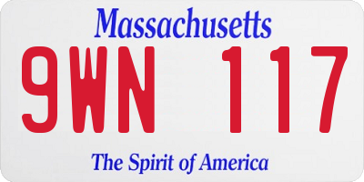 MA license plate 9WN117