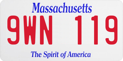 MA license plate 9WN119