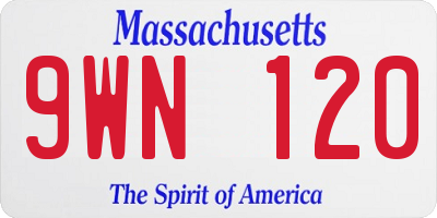 MA license plate 9WN120