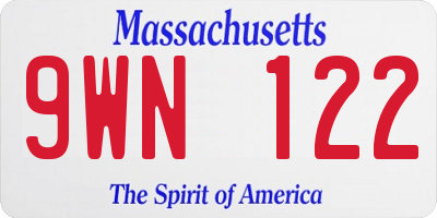 MA license plate 9WN122