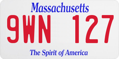 MA license plate 9WN127