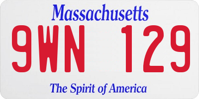 MA license plate 9WN129