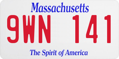 MA license plate 9WN141