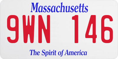 MA license plate 9WN146