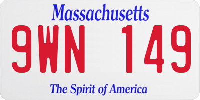MA license plate 9WN149