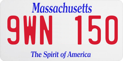 MA license plate 9WN150