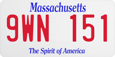 MA license plate 9WN151