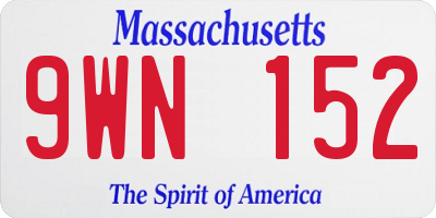 MA license plate 9WN152