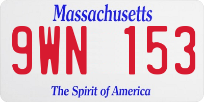 MA license plate 9WN153