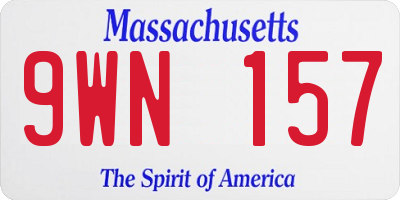 MA license plate 9WN157