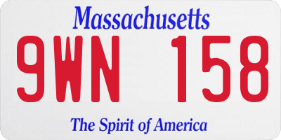 MA license plate 9WN158