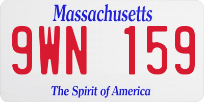 MA license plate 9WN159
