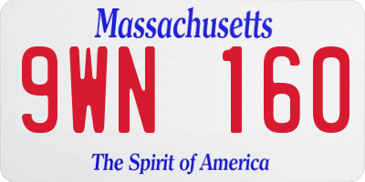 MA license plate 9WN160