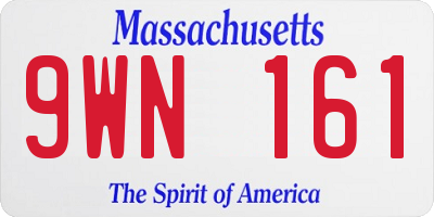 MA license plate 9WN161